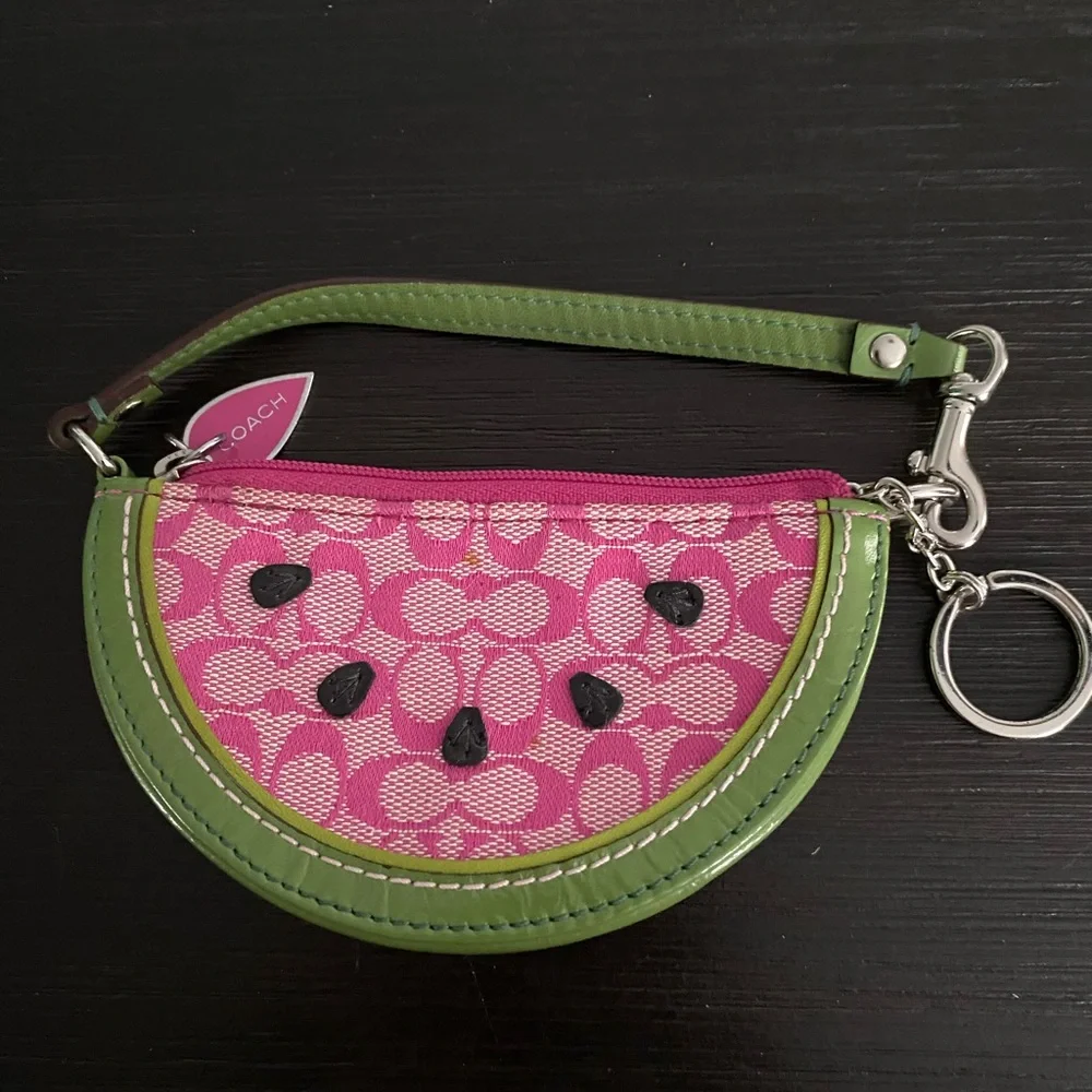 Coach Pink and Green Watermelon Wristlet - Picture 8 of 10